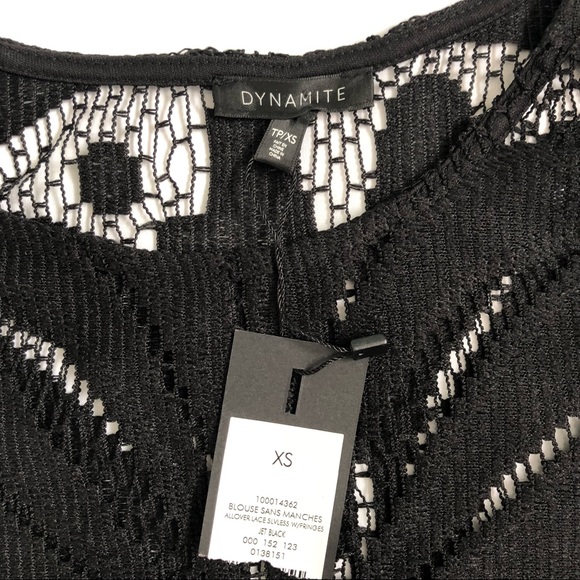 Dynamite woman’s festival black lace fringe crop top brand new with tag size XS - Picture 6 of 12